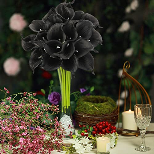 10PCS Black Calla Lily Artificial Flower Bouquet