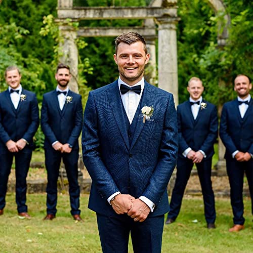 Twshiny 4 PCS Buttonhole Corsage , Rose Wedding Boutonniere White Handmade Corsage Buttonholes Flowers Wedding Corsage Bracelet Corsage Flowers For Wedding Groom Men Bridal Women Suit Dress