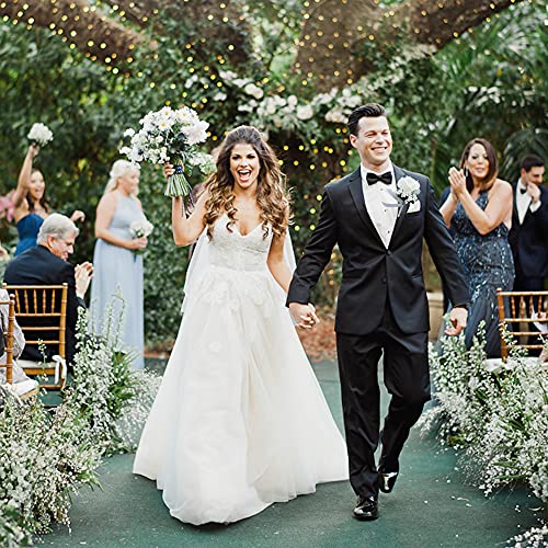 White Rose Wedding Boutonnieres - Set of 4