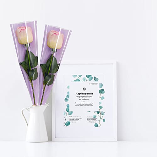 100 Single Rose Sleeve Bags - Purple