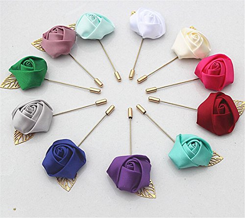 Silk Rose Groomsmen Boutonnieres (Pack of 4)