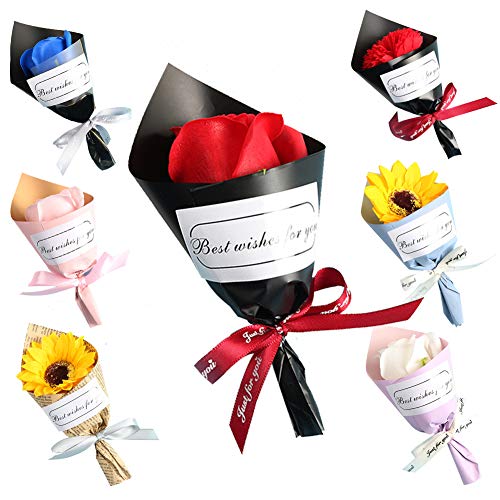 Flowers Delivered Next Day Flower Delivery Soap Flowers Bouquet Artificial Eternal Sunflower Newspaper Wrapped for Home Living Room Decoration