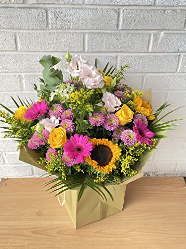 Beautiful Bouquet Fresh flowers Next Day prime Delivery, Select Stunning Colourful Fresh Mixed Flowers To Create The Perfect Anniversary Flowers - Birthday Flowers Thank Gift,