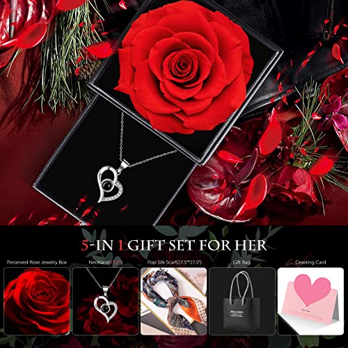 Preserved Eternal Rose Necklace Bouquet for Her