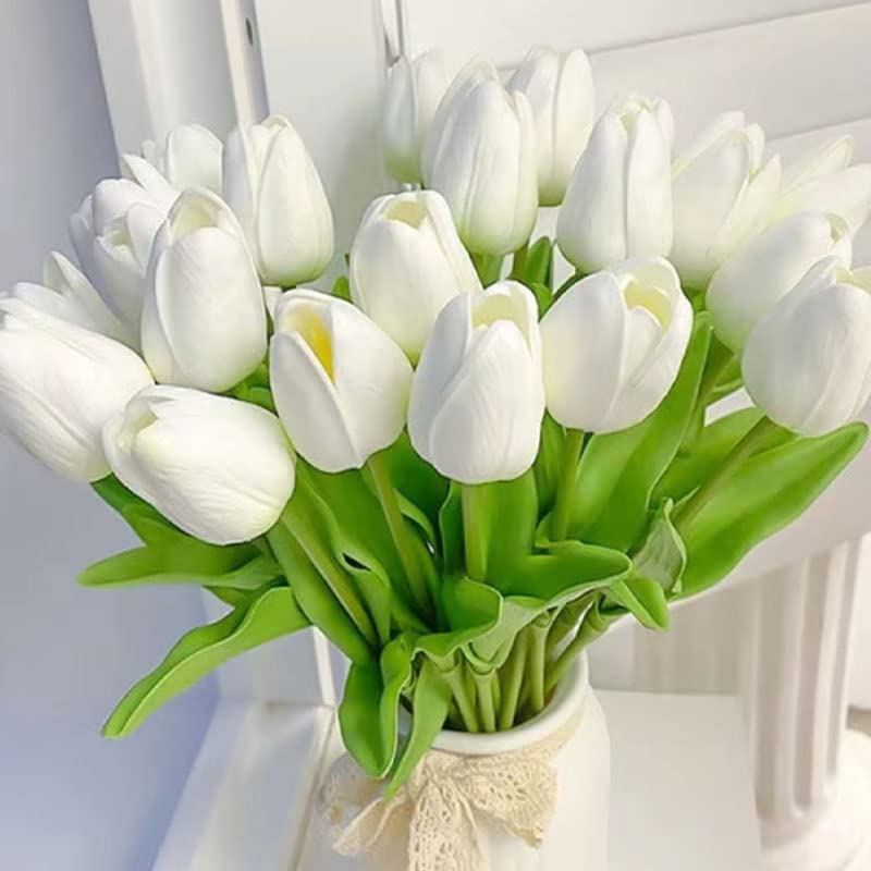 Real Touch White Tulip Bouquets