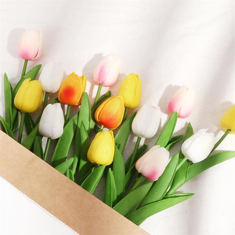 Real Touch White Tulip Bouquets