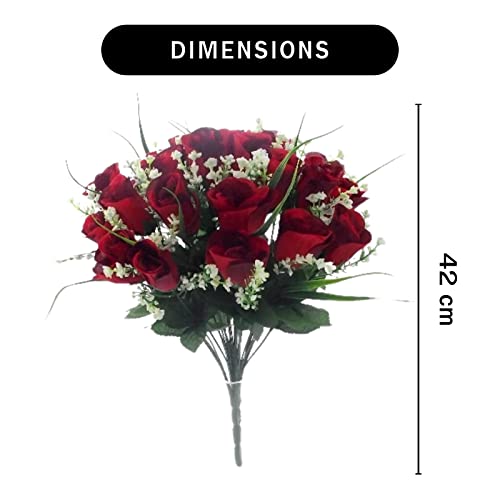Realistic 25-Head Red Roses Bouquet for Home Decor