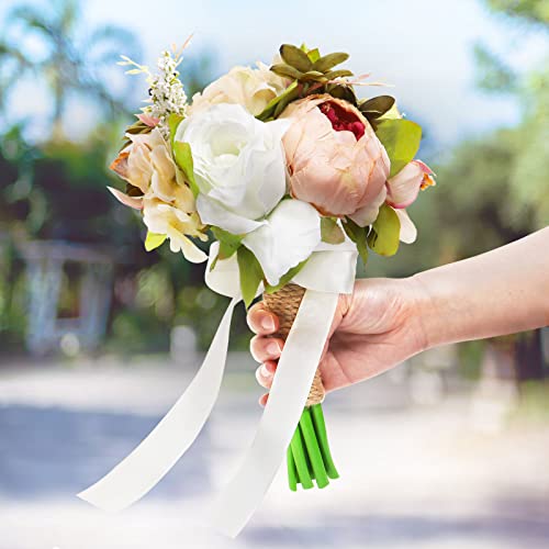 Silky Peony Wedding Bouquet for Bride Bridesmaid