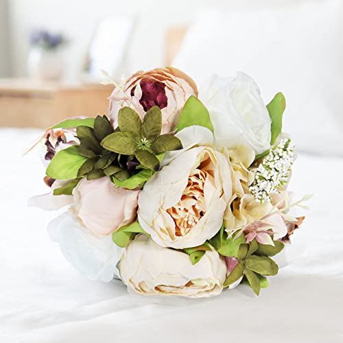 Silky Peony Wedding Bouquet for Bride Bridesmaid