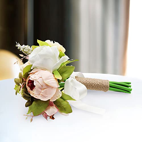 Silky Peony Wedding Bouquet for Bride Bridesmaid