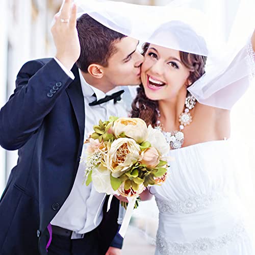 Silky Peony Wedding Bouquet for Bride Bridesmaid