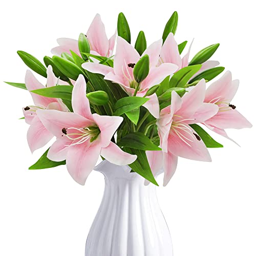 Artificial Lily Bouquets, Set of 6 Stems