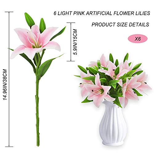 Artificial Lily Bouquets, Set of 6 Stems