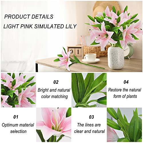 Artificial Lily Bouquets, Set of 6 Stems