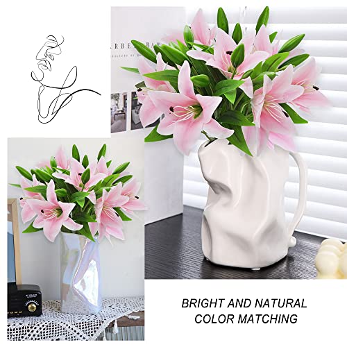Artificial Lily Bouquets, Set of 6 Stems