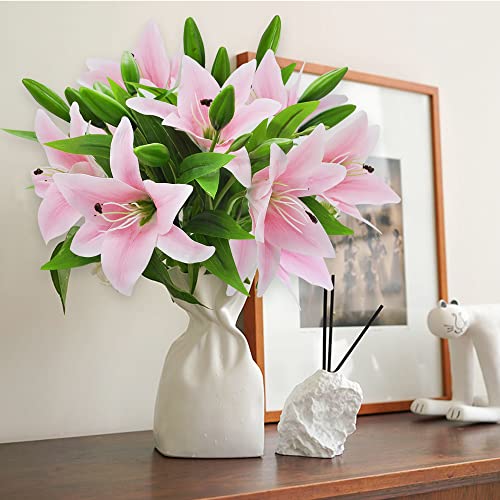 Artificial Lily Bouquets, Set of 6 Stems