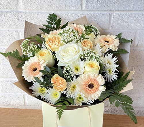 Cream & White Bouquet - Anniversary, Birthday, Thank You