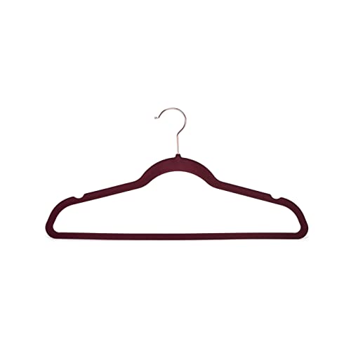30-Pack Velvet Non-Slip Hangers in Burgundy/Rose Gold