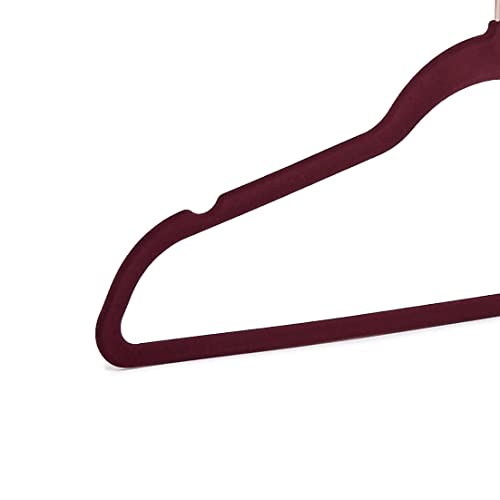 30-Pack Velvet Non-Slip Hangers in Burgundy/Rose Gold