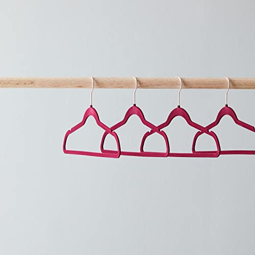 30-Pack Velvet Non-Slip Hangers in Burgundy/Rose Gold
