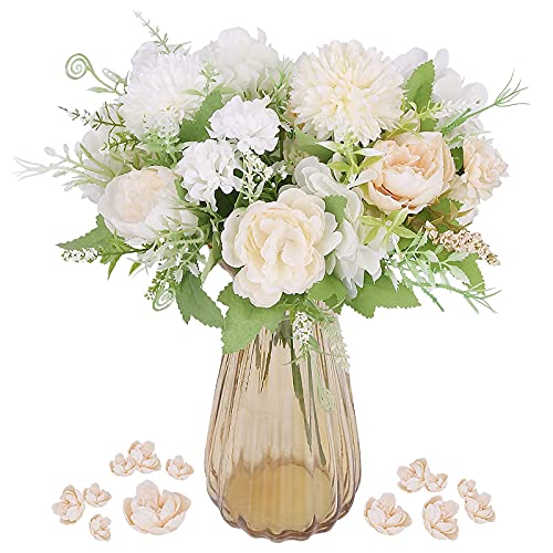 White Artificial Peony and Hydrangea Bouquet