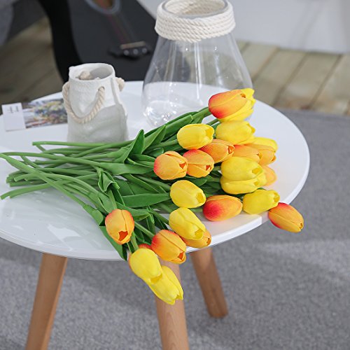 Realistic 20-Pack Orange Tulips for Weddings and Décor