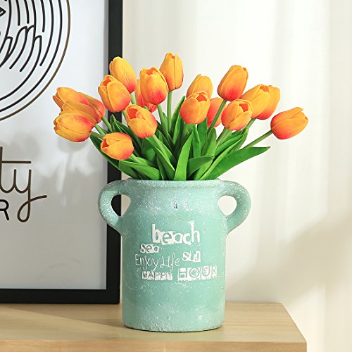 Realistic 20-Pack Orange Tulips for Weddings and Décor