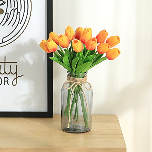 Realistic 20-Pack Orange Tulips for Weddings and Décor