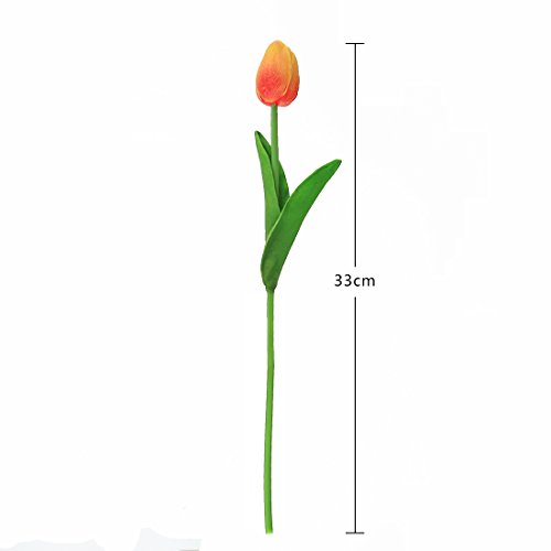 Realistic 20-Pack Orange Tulips for Weddings and Décor