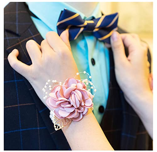 Pearl Pink Rose Wedding Wrist Corsage