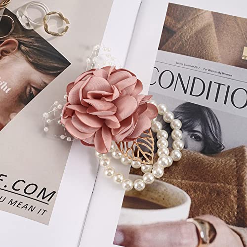 Pearl Pink Rose Wedding Wrist Corsage
