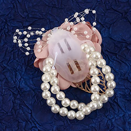Pearl Pink Rose Wedding Wrist Corsage