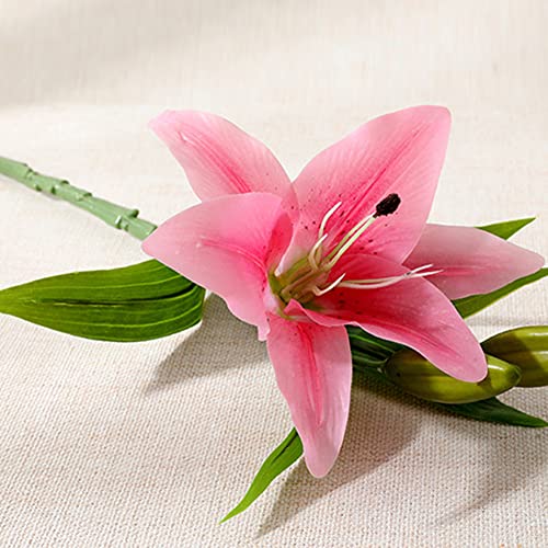 Pink Artificial Tiger Lily Bouquet, 6pcs