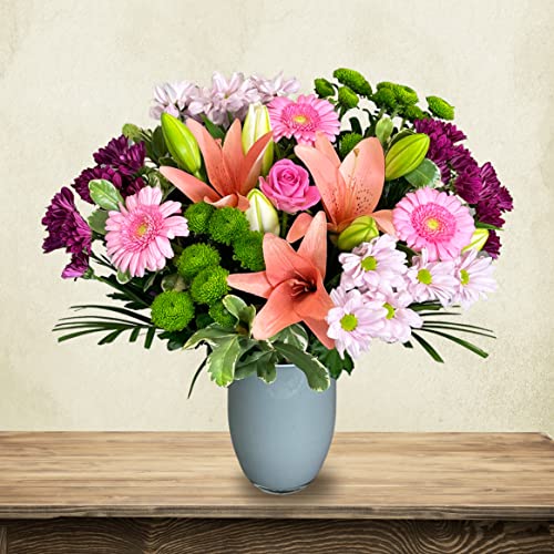 Pink Simplicity Hand Tied Fresh Flowers, Fresh Flowers Delivered Next Day Prime Delivery, Flowers Fresh Bouquet, Perfect for Birthdays, Anniversaries and Thank You Gifts