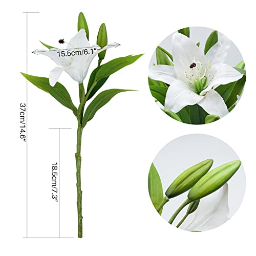 Real Touch Tiger Lily Bouquet - White