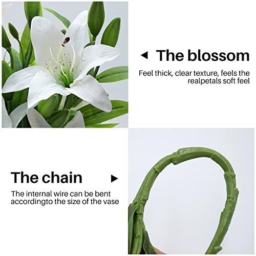 Real Touch Tiger Lily Bouquet - White