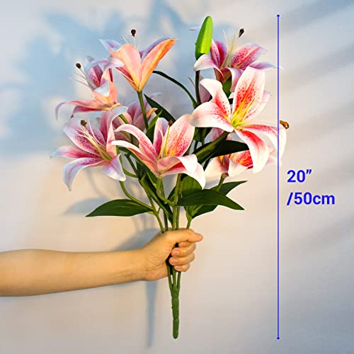 Pink and White Artificial Lily Bouquet