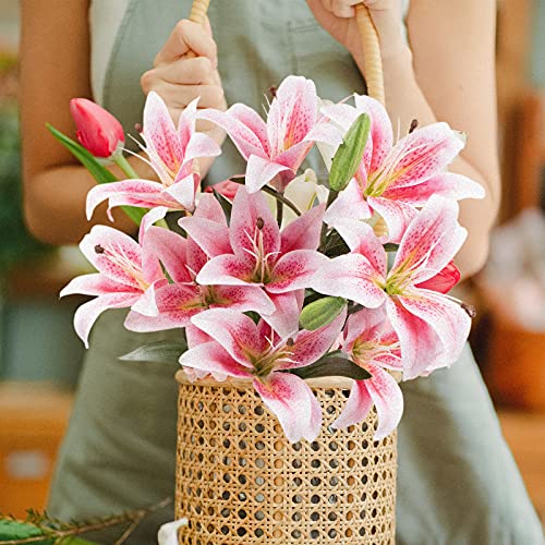 Pink and White Artificial Lily Bouquet