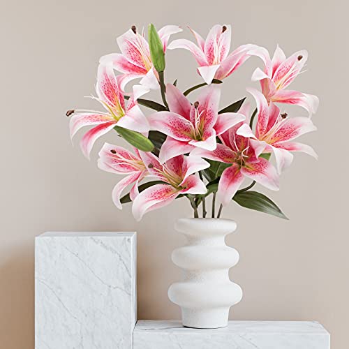 Pink and White Artificial Lily Bouquet