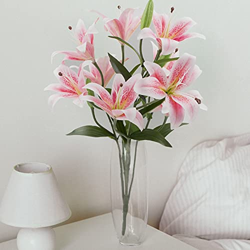 Pink and White Artificial Lily Bouquet