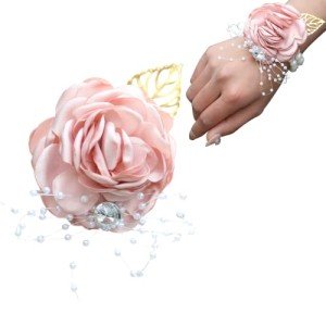 Rhinestone Pearl Wrist Corsage for Weddings & Parties