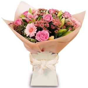 Pink Lady Hand Tied Bouquet - Fresh Flowers