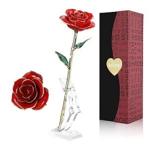24K Gold Dipped Rose with Stand - Romantic Gift
