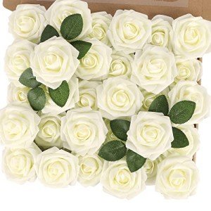 Ivory Real Touch Foam Roses Bouquet