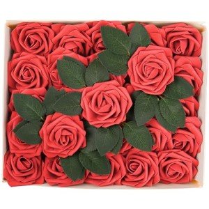 Scarlet Red Foam Roses Bouquet - Pack of 25