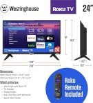 Westinghouse 24" HD Smart Roku TV 720p