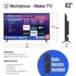 Westinghouse 43" 4K UHD Smart Roku TV