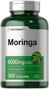 Horbäach Moringa Oleifera Powder Capsules, 6000mg