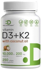 Vitamin D3 & K2 Softgels with Coconut Oil