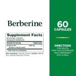 Nature's Bounty 1000mg Berberine Herbal Supplement, 60 Capsules